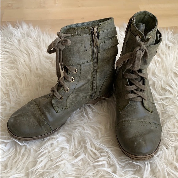 Breckelles Shoes - Green Army Boots